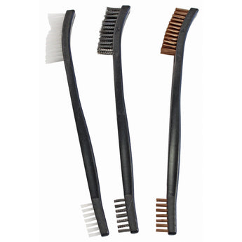 Black; Birchwood Casey - Utility Brushes 3PK Bronze, Nylon and Stainless - HCC Tactical