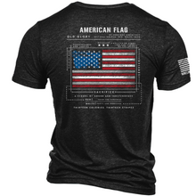 Black; Nine Line - American Flag Schematic - HCC Tactical