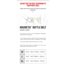 Agilite - Magnetix EDC BELT - Size Chart - HCC Tactical