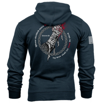 Navy; Nine Line - Be Shed (Genesis 9:6) (Hoodie) - HCC Tactical