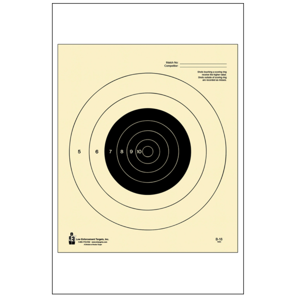 Black; Action Target - NRA 25-Yard Slow Fire Pistol (10.5