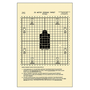 Black; Action Target - M16 Zeroing (8.75" x 11.5") - HCC Tactcial