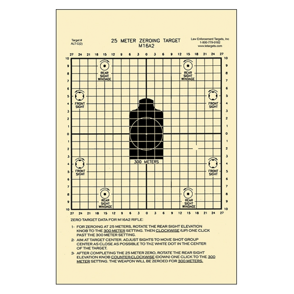 Black; Action Target - M16 Zeroing (8.75