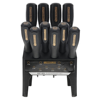 Black; Wheeler - 10 Piece SAE Hex Benchtop Screwdriver Set - HCC Tactical