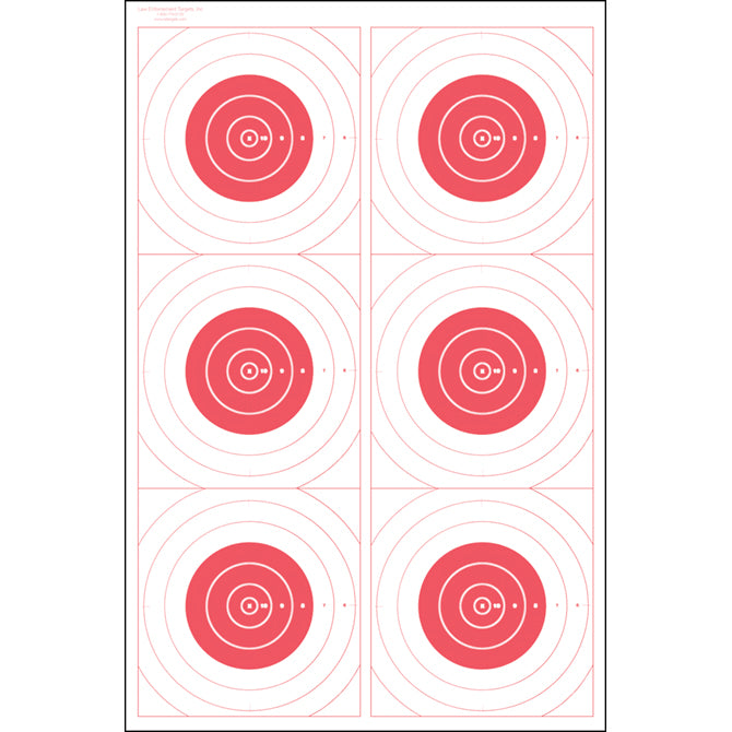 Red; Action Target - Six Bull's-Eye Military Training Target (23