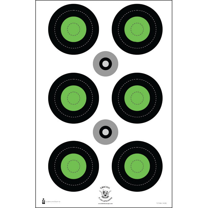 Black/Green; Action Target - Trident Bullseye - HCC Tactical